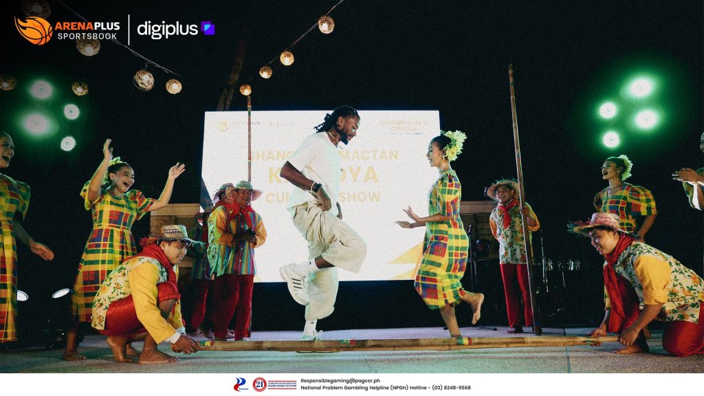 Derrick Rose put his rhythm to the test in Cebu, stepping between bamboo poles as he tried the traditional Filipino folk dance Tinikling.