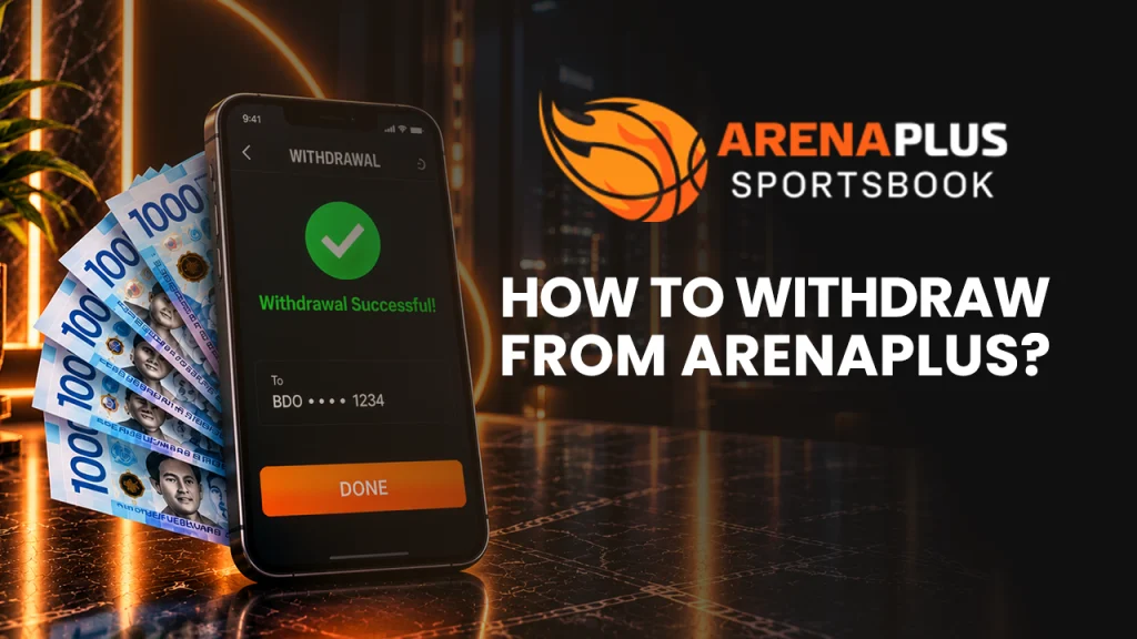 ArenaPlus withdrawal guide showing the withdrawal process, KYC verification requirements, payment methods, processing times, and customer support options.