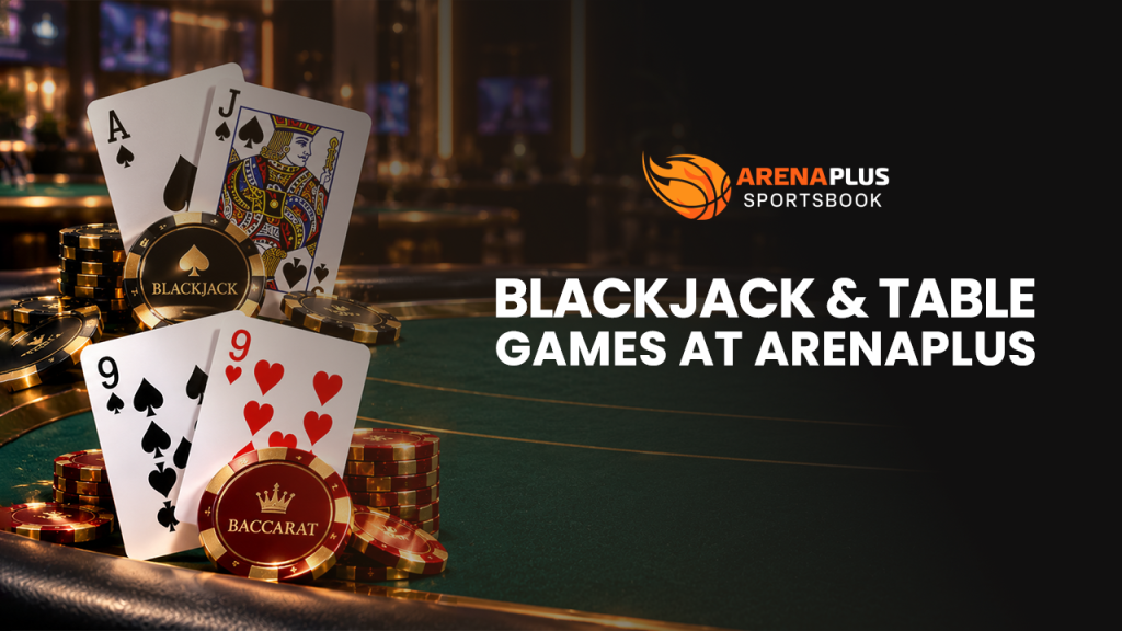 ArenaPlus table games banner featuring blackjack and baccarat, with sections explaining RNG and live dealer formats, betting limits, and key table game considerations.