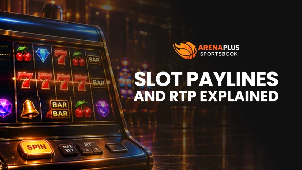 Image explaining what is RTP (Retrn to Player) and Paylines for an online slot games