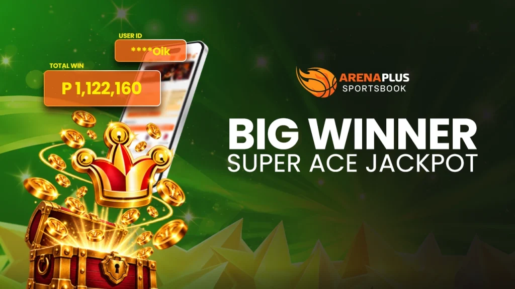 Super Ace Jackpot big winner image banner showing a winning payout of Php 1,122,160