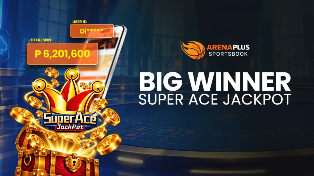 Super Ace Jackpot big winner image banner showing a winning payout of Php 6,201,600