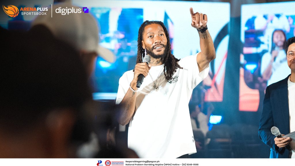 NBA legend Derrick Rose addressed the crowd during “Rose Meets the Queen: Derrick Rose in Cebu” on August 26.